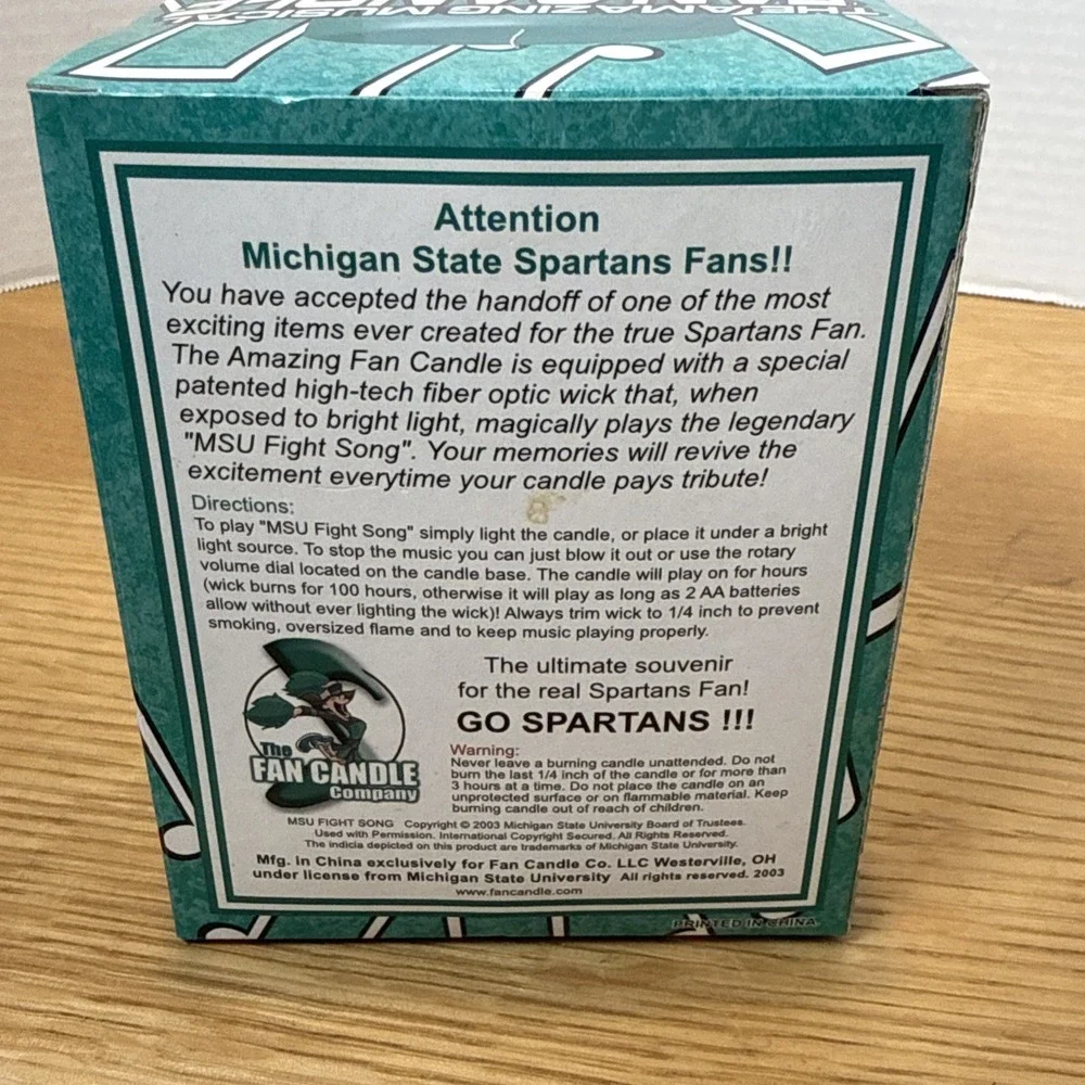 Michigan Spartans Musical Candle Plays MSU Fight Song When Lit